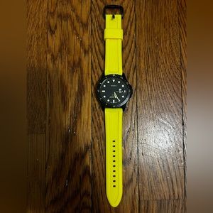 Yellow Fossil Watch